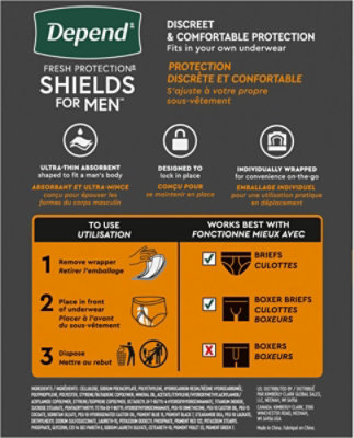 Depend Incontinence Shields for Men - 58 Ct - Image 7