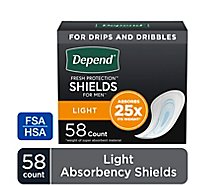 Depend Incontinence Shields for Men Light Absorbency - 58 Count