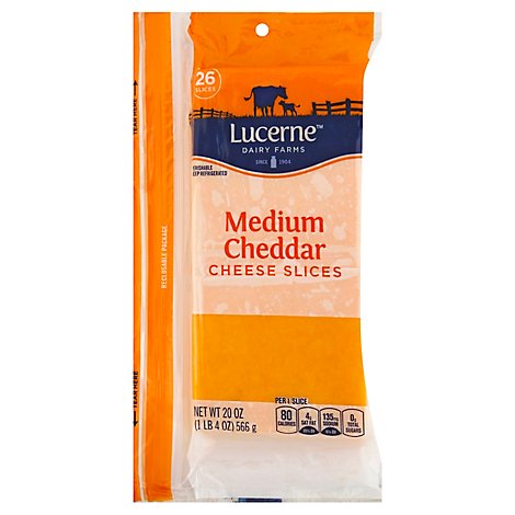 Lucerne Cheese Sliced Cheddar Medium - 20 Oz