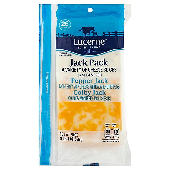 Lucerne Cheese Sliced Pepper Jack & Colby Jack - 20 Oz