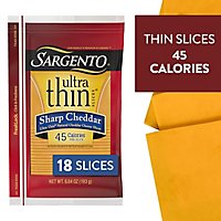 Sargento Cheese Slices Ultra Thin Sharp Cheddar 18 Count - 6.84 Oz - Image 1
