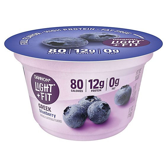 Dannon Light + Fit Blueberry Non Fat Gluten Free Greek Yogurt - 5.3 Oz