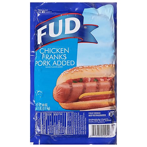 Fud Chicken And Pork Franks - 40 Oz