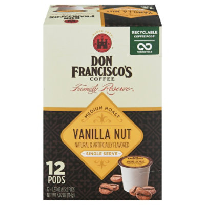 Don Franciscos Coffee Family Reserve Coffee Single Serve Medium Roast Vanilla Nut - 12-0.33 Oz - Image 3