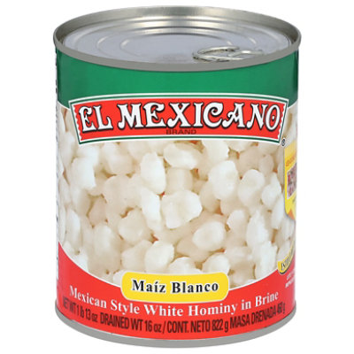 El Mexicano Hominy White Can - 29 Oz