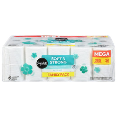 Great Value Soft & Strong Premium Toilet Paper, 24 Mega Rolls, 380 Sheets  per Roll 