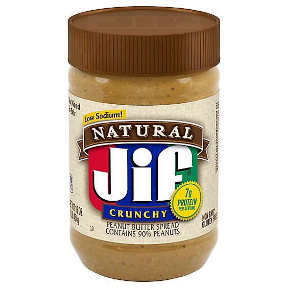Jif Natural Peanut Butter Crunchy - 16 Oz