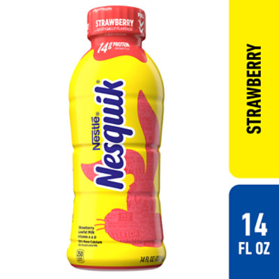 Nesquik Strawberry Flavored Lowfat Milk Ready to Drink - 14 Fl Oz.