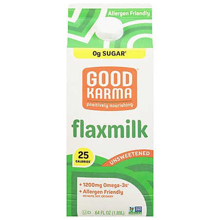 Good Karma Flaxmilk Unsweetened - Half Gallon - Image 3