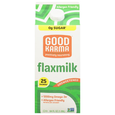 Good Karma Flaxmilk Unsweetened - Half Gallon - Image 1