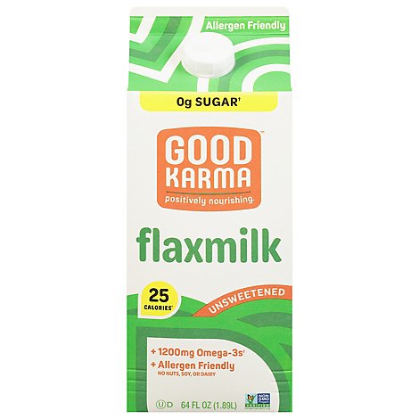 Good Karma Flaxmilk Unsweetened - Half Gallon