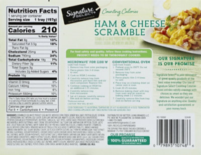 Signature SELECT Counting Calories Frozen Meal Ham & Cheese Scramble Box - 6.95 Oz - Image 7