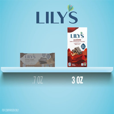 LILY'S Almond Dark Chocolate Style Sweets Bar - 3 Oz - Image 5