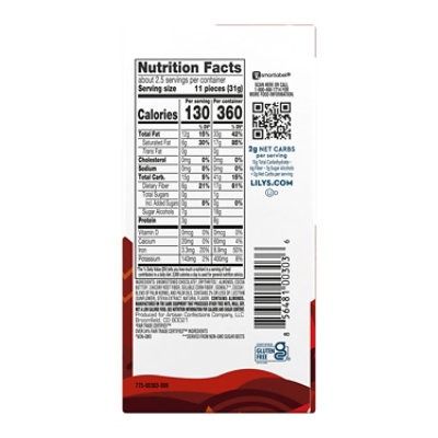 LILY'S Almond Dark Chocolate Style Sweets Bar - 3 Oz - Image 2