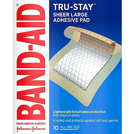 BAND-AID Adhesive Pads Large - 10 Count - Image 2