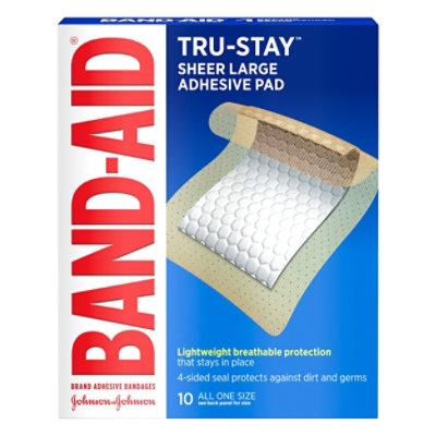 BAND-AID Adhesive Pads Large - 10 Count