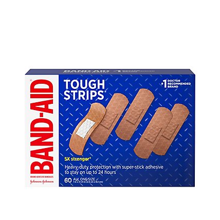 BAND-AID Brand Adhesive Bandages Tough Strips All One Size - 60 Count - Image 2
