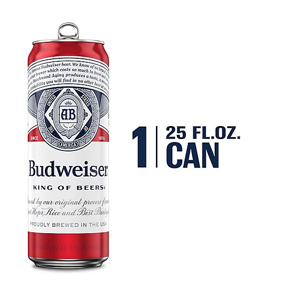 Budweiser Beer In Can - 25 Fl. Oz.