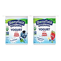 Stonyfield Organic Kids Strawberry Vanilla & Blueberry Lowfat Yogurt Cups - 6-4 Oz - Image 1