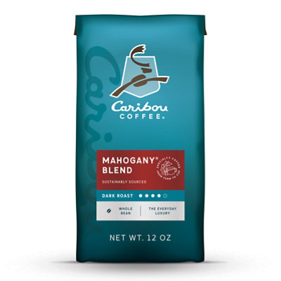 Caribou Coffee Mahogany Dark Roast Whole Bean Coffee Bag - 12 Oz - Image 1