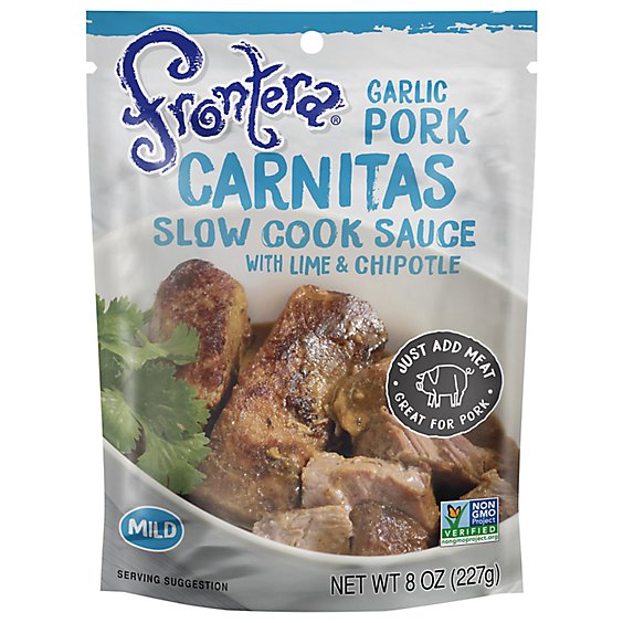 Frontera Sauce Slow Cook Carnitas Garlic Pork Mild Pouch - 8 Oz