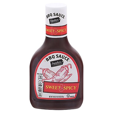 Signature SELECT Sauce Barbecue Sweet & Spicy Bottle - 18 Oz - Image 1