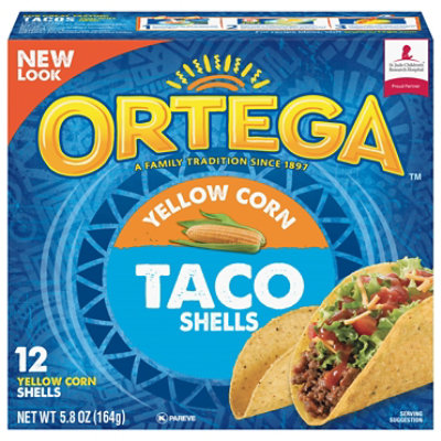 Ortega Taco Shells Yellow Corn Box 12 Count - 5.8 Oz