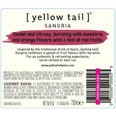 yellow tail Red Sangria Wine - 750 Ml - Image 8