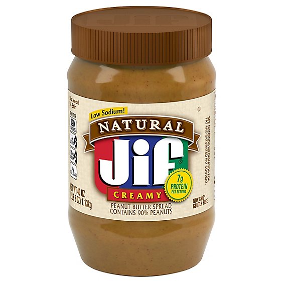 Jif Natural Peanut Butter Creamy - 40 Oz