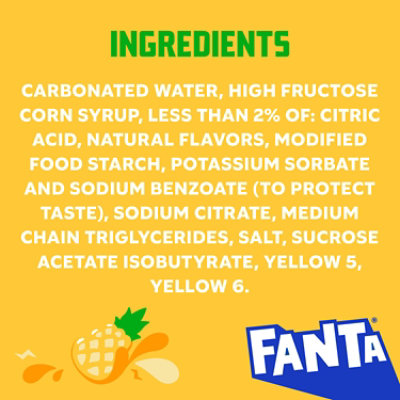 Fanta Soda Pop Pineapple Flavored - 2 Liter - Image 1