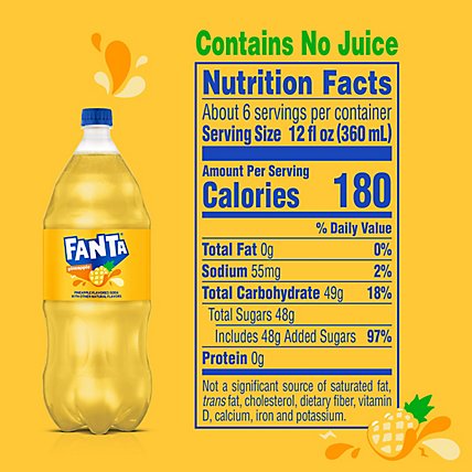 Fanta Soda Pop Pineapple Flavored - 2 Liter - Image 4