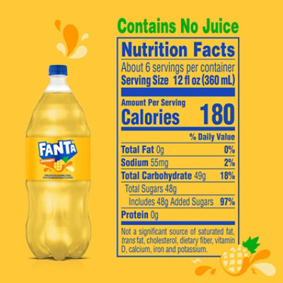 Fanta Soda Pop Pineapple Flavored - 2 Liter - Image 2