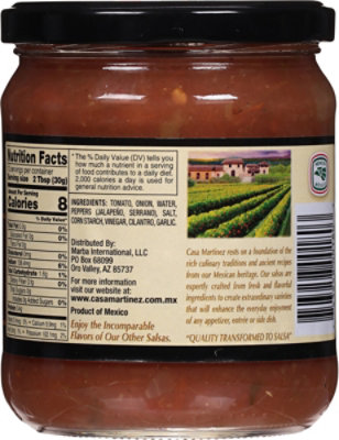 Casa Martinez Salsa Roja Fire Roasted Quemada Medium Jar - 16 Oz - Image 6