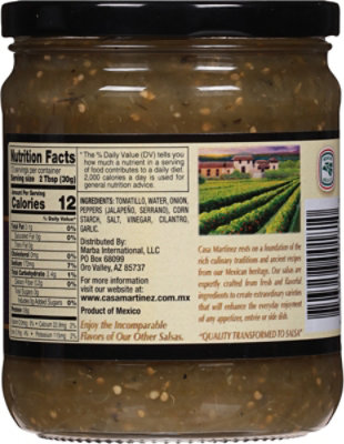 Casa Martinez Salsa Verde Fire Roasted Tatemada Medium Jar - 16 Oz - Image 3