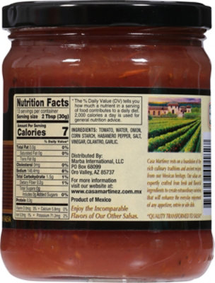 Casa Martinez Salsa Fire Roasted Habanero Hot Jar - 16 Oz - Image 6