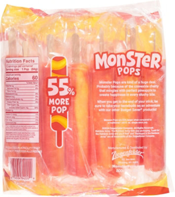 Budget Saver Cherry Pineapple Monster Pops - 12 Count - Image 6