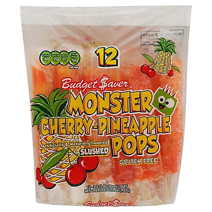 Budget Saver Cherry Pineapple Monster Pops - 12 Count - Image 1