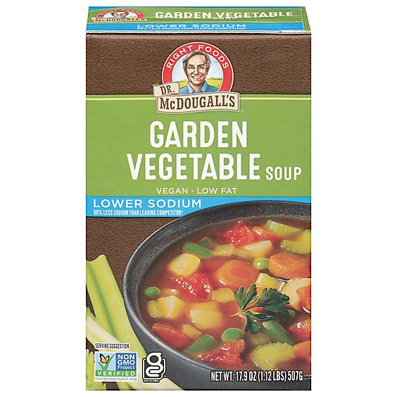 Dr. McDougalls Soup Gluten Free Garden Vegetable Lower Sodium - 17.9 Oz