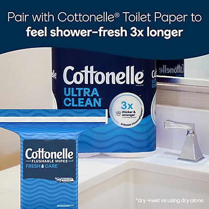 Cottonelle Fresh Care Flushable Adult Wet Wipes Refill - 168 Count - Image 5