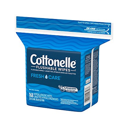Cottonelle Fresh Care Flushable Adult Wet Wipes Refill - 168 Count - Image 9