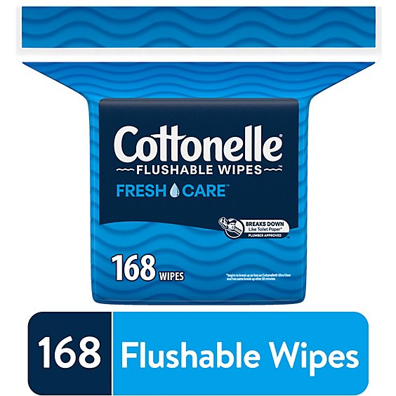 Cottonelle Fresh Care Flushable Adult Wet Wipes Refill - 168 Count