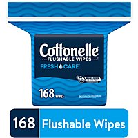 Cottonelle Fresh Care Flushable Adult Wet Wipes Refill - 168 Count - Image 1