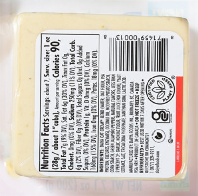 Daiya Dairy Free Jalapeno Havarti Style Vegan Cheese Block - 7.1 Oz - Image 6