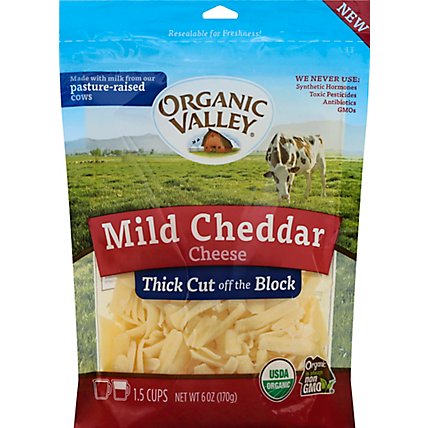 Organic Valley Cheese Organic Finely Shredded Mild Cheddar - 6 Oz - Image 2