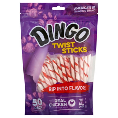  Dingo Dog Snacks Twist Sticks Chicken Bag 50 Count - 8.8 Oz 