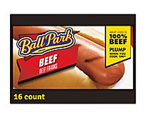 Ball Park Beef Hot Dogs Bun Size Length - 8 Count