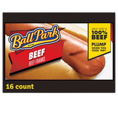 Ball Park Bun Size Beef Hot Dogs - 16 Count