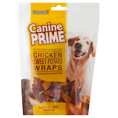 Canine Prime Dog Treats Wraps Chicken Sweet Potato Bag 8 Oz Haggen