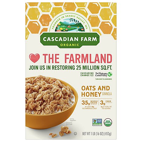 Cascadian Farm Organic Granola Oats and Honey - 16 Oz