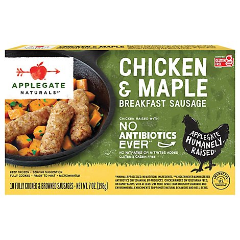 Applegate Natural Chicken & Maple Breakfast Sausage Frozen - 7oz
